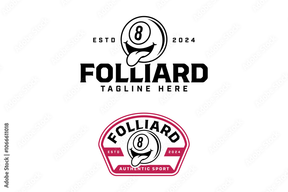 8 billiard ball with mocking face, put tongue out outline logo design. billiard black ball 8 with silly face line art logo design set. billiard ball illustration for billiard sport club and tournament 8 billiard ball with mocking face, put tongue out outline logo design. billiard black ball 8 with silly face line art logo design set. billiard ball illustration for billiard sport club and tournament