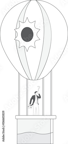 Dangerous journey, The manned hot air balloon suddenly burst in the air, Businessman