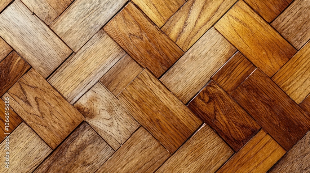 Top view of brushed oak parquet flooring with a bright herringbone pattern on solid wood for a contemporary interior design Top view of brushed oak parquet flooring with a bright herringbone pattern on solid wood for a contemporary interior design