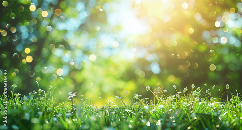 Sunlight dances through leaves over a lush green meadow during a peaceful afternoon Sunlight dances through leaves over a lush green meadow during a peaceful afternoon