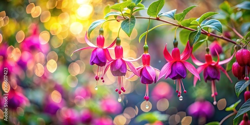 Fuchsia Garden Serenity - Long Exposure AI Photo