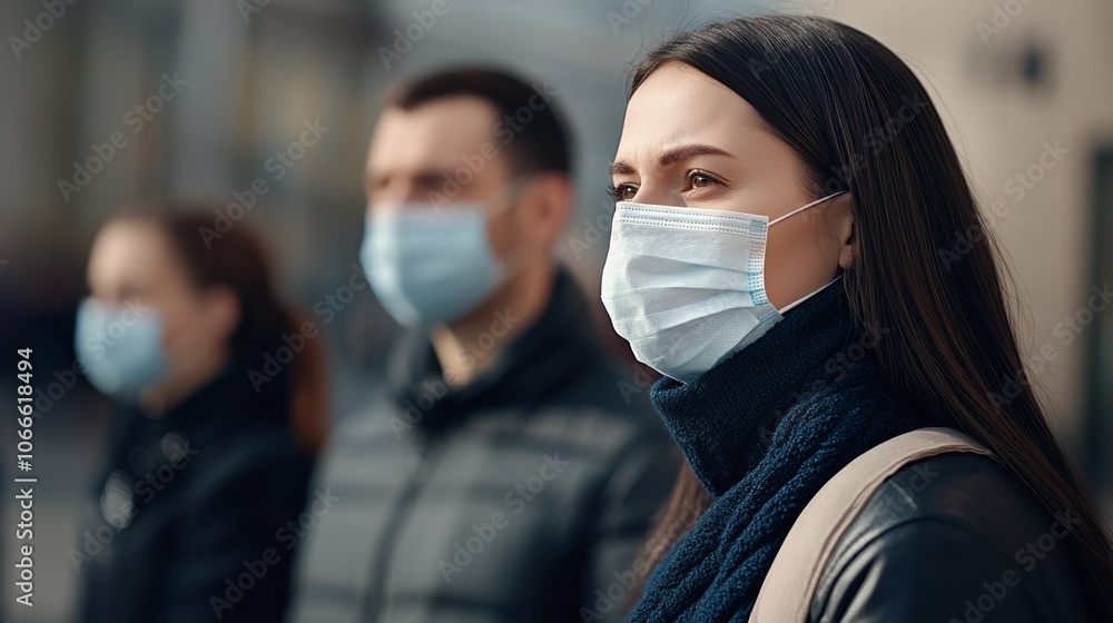 Medical staff wearing masks in a hospital setting, symbolizing dedication and protection in the face of health challenges. Medical staff wearing masks in a hospital setting, symbolizing dedication and protection in the face of health challenges.