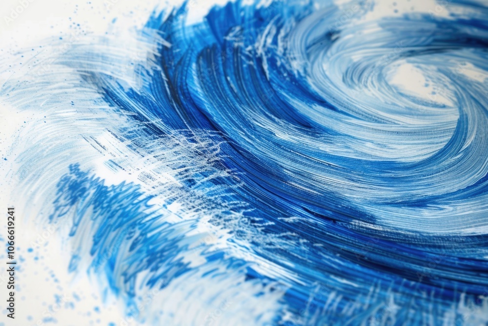 A detailed view of a blue and white painted artwork A detailed view of a blue and white painted artwork