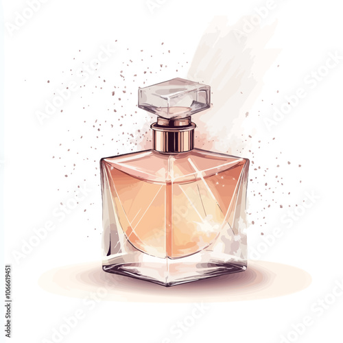 Perfume bottle isolated on a white background. Vector illustration.