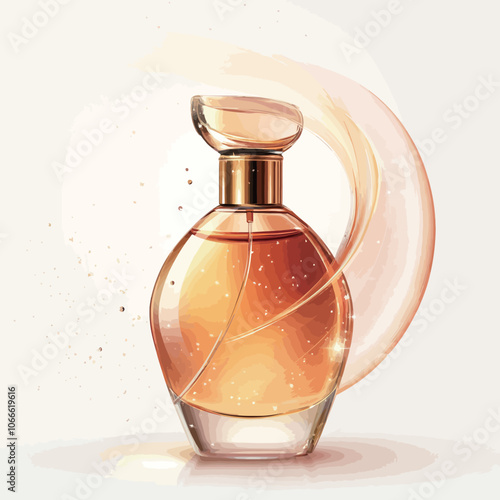 Perfume bottle on abstract background. EPS 10 vector file included 