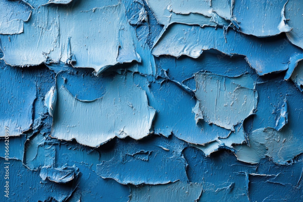 A close-up shot of blue paint on a wall with textured surface A close-up shot of blue paint on a wall with textured surface