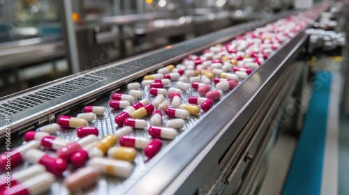 Automation of pharmaceutical production in factories with machinery to manage the production process with precision