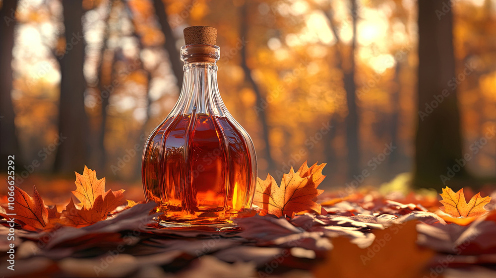 a bottle of maple syrup in the forest a bottle of maple syrup in the forest