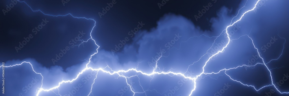 A bright bolt of lightning streaks across a dark, stormy sky A bright bolt of lightning streaks across a dark, stormy sky
