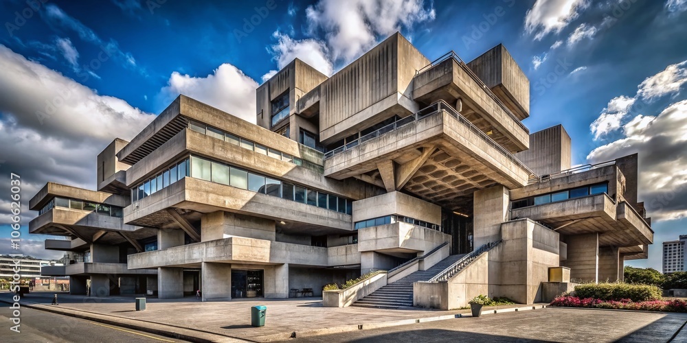 Dominant Brutalist Collage Featuring Large Shapes and Imposing Structures in Architectural Photography Dominant Brutalist Collage Featuring Large Shapes and Imposing Structures in Architectural Photography
