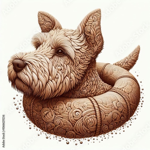 Cork Terrier A terrier with a cork textured body light and buoya photo