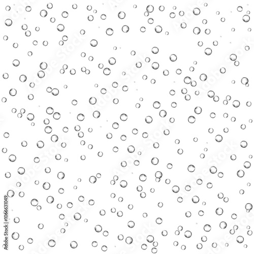 Oxygen air bubbles  flow  in water on white  background.