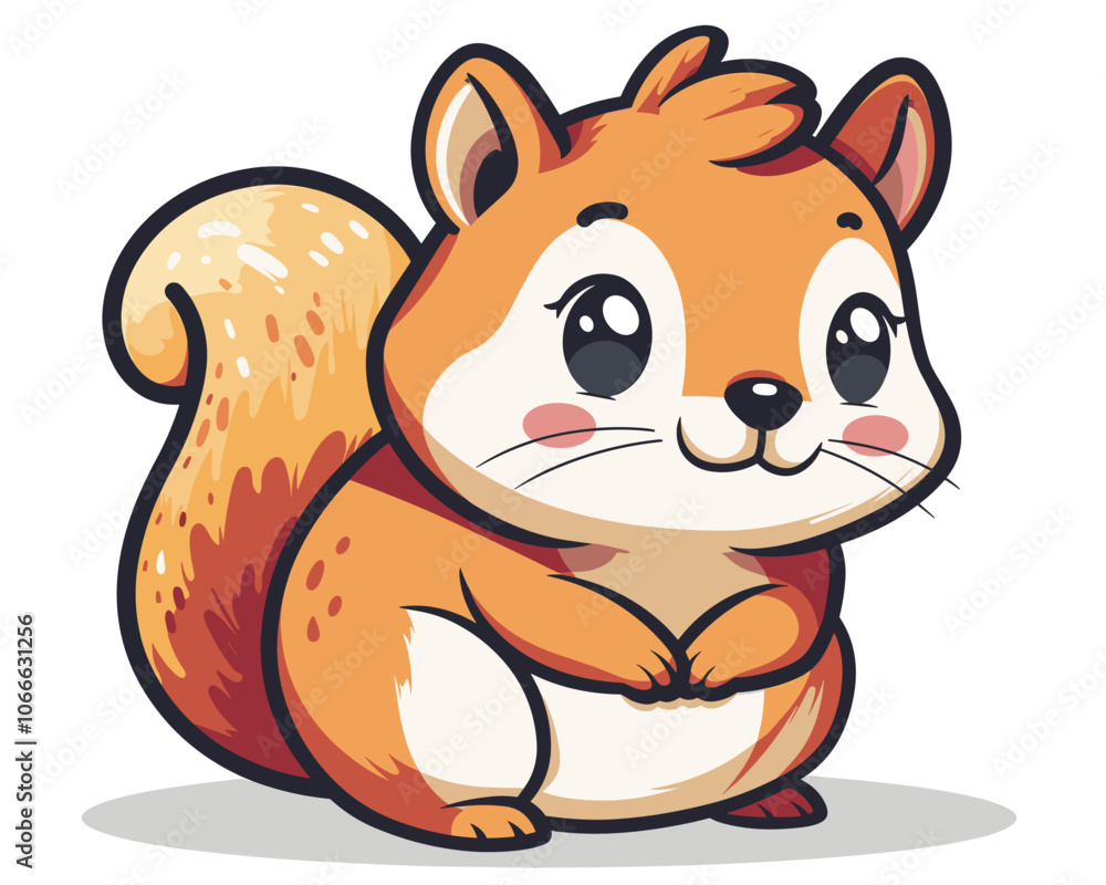 Cute cartoon squirrel with a smile on its face Cute cartoon squirrel with a smile on its face