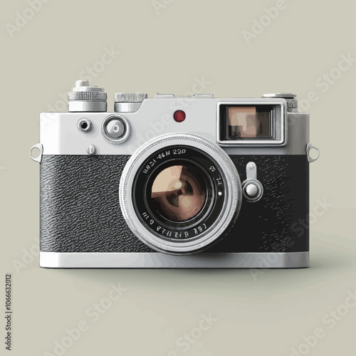 Retro camera isolated on a white background. 3d rendering. 