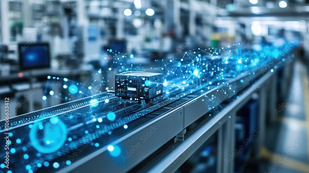 Automated control systems with real-time production data display in a factory control room Automated control systems with real-time production data display in a factory control room