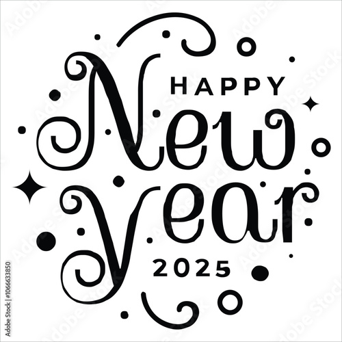 Happy New Year Vectoral Illustration Design on a white background