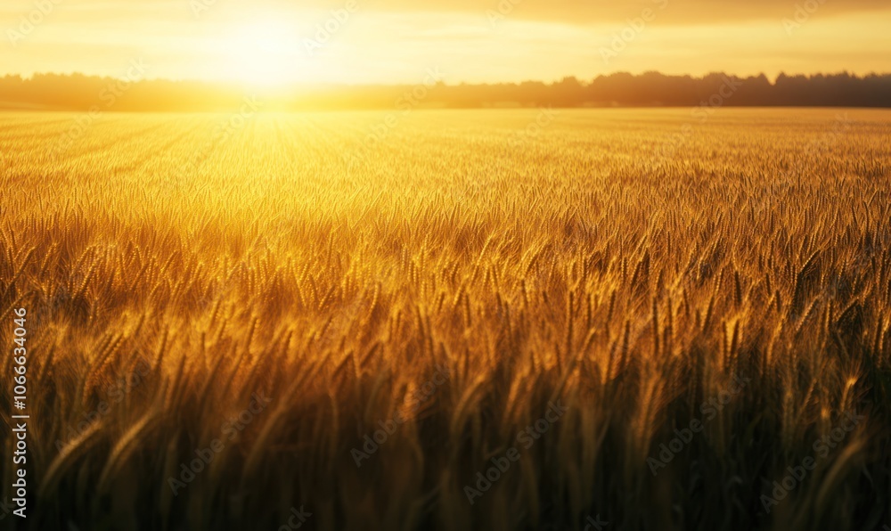 Golden wheat field at sunset with warm sunlight, symbolizing harvest season and agriculture. Golden wheat field at sunset with warm sunlight, symbolizing harvest season and agriculture.