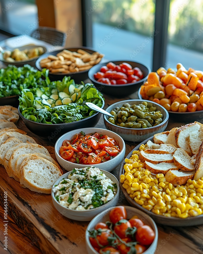 Fresh Salad, Corn, and Tomatoes: A Delicious and Simple Meal Fresh Salad, Corn, and Tomatoes: A Delicious and Simple Meal