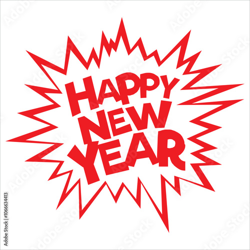 Happy New Year Vectoral Illustration Design on a white background