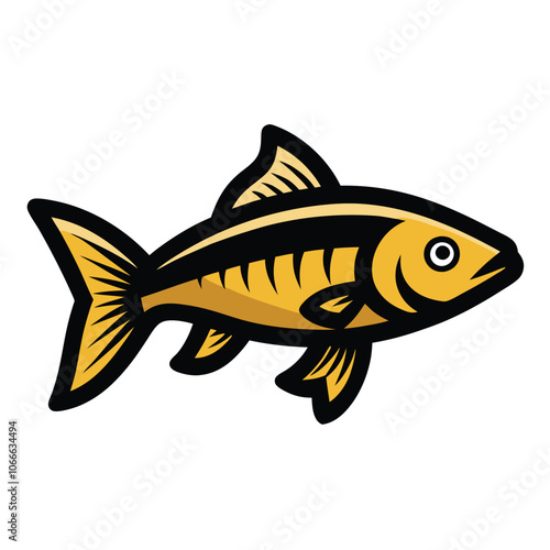 Solid color Golden Shiner animal vector design