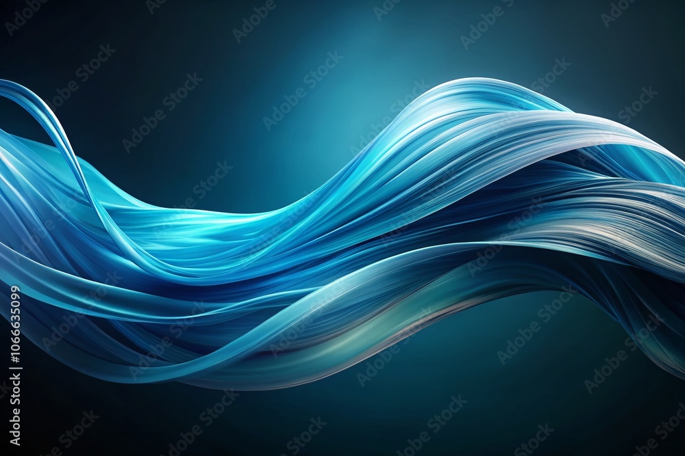 Elegant Fluidity: Soft Blue Wavy Lines in Motion Against a Dark Background for Abstract Fashion Photography Elegant Fluidity: Soft Blue Wavy Lines in Motion Against a Dark Background for Abstract Fashion Photography