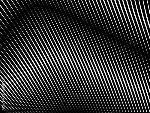 Abstract art geometric background with shiny abstract 3d black and white stripes pattern. Black and white optical illusion with waves and transitions.