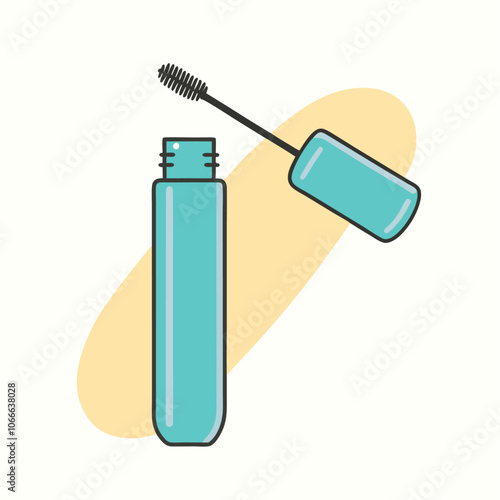 Makeup mascara tube mascara brush icon Cosmetic vector illustration (6)