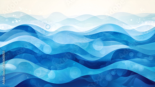 Blue wave Blue abstract wave flow, vector abstract design element.