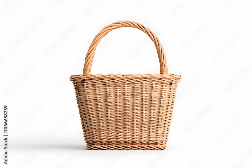 Wicker basket isolated on white Wicker basket isolated on white