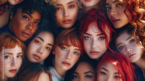 Diverse Representations: A vibrant collage of women from various backgrounds, celebrating the beauty of diversity and the uniqueness of every individual. 