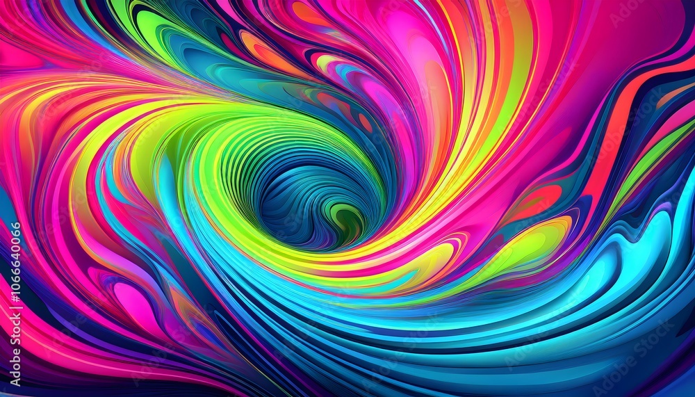 Obraz premium psychedelic background featuring swirling neon colors, like electric pink, lime green