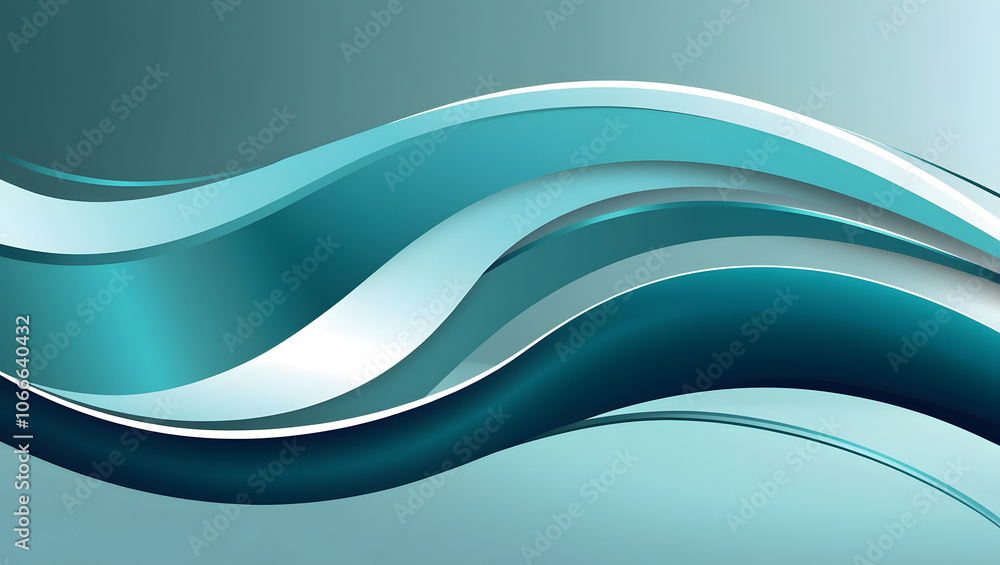 Obraz premium Abstract Ocean Waves in Calming Blue and Teal.