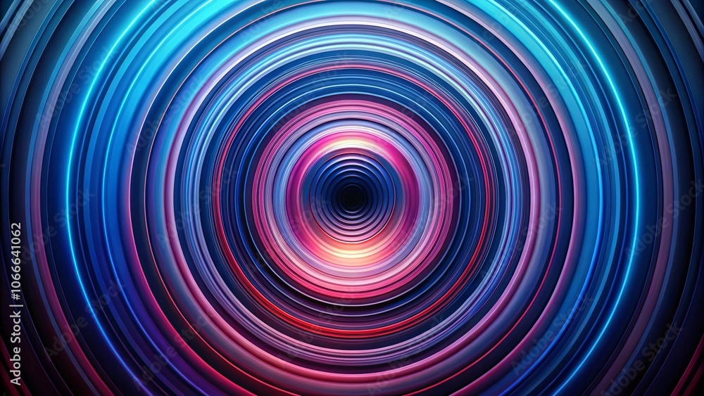 A vibrant abstract composition of concentric circles in shades of blue, pink, and red, radiating outwards from a central point, creating a dynamic visual vortex. A vibrant abstract composition of concentric circles in shades of blue, pink, and red, radiating outwards from a central point, creating a dynamic visual vortex.