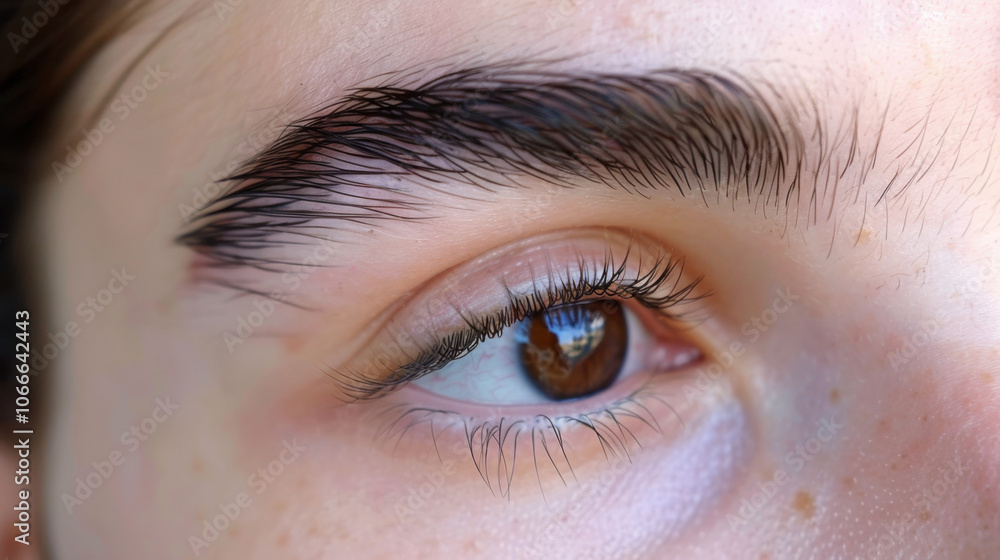 Obraz premium Bold Brows: Embrace natural, thick brows as a defining feature, creating a strong and confident look that enhances your overall beauty. 