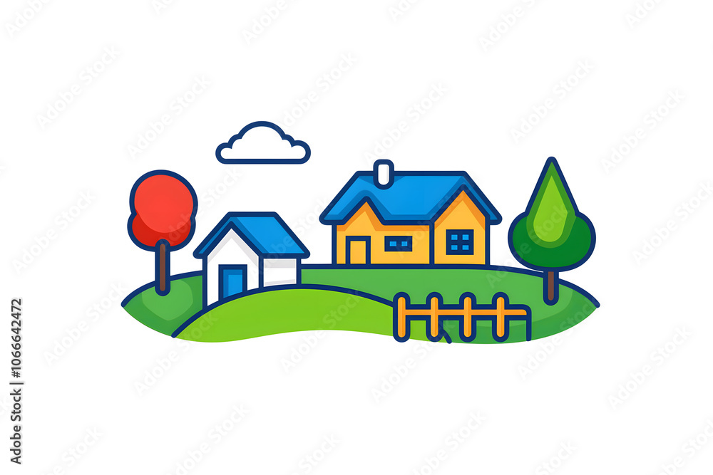 Organic farm vector style illustration isolated on white Organic farm vector style illustration isolated on white