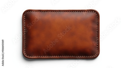 Elegant leather logo on a leather base with visible grain and slight sheen, ideal for logos
