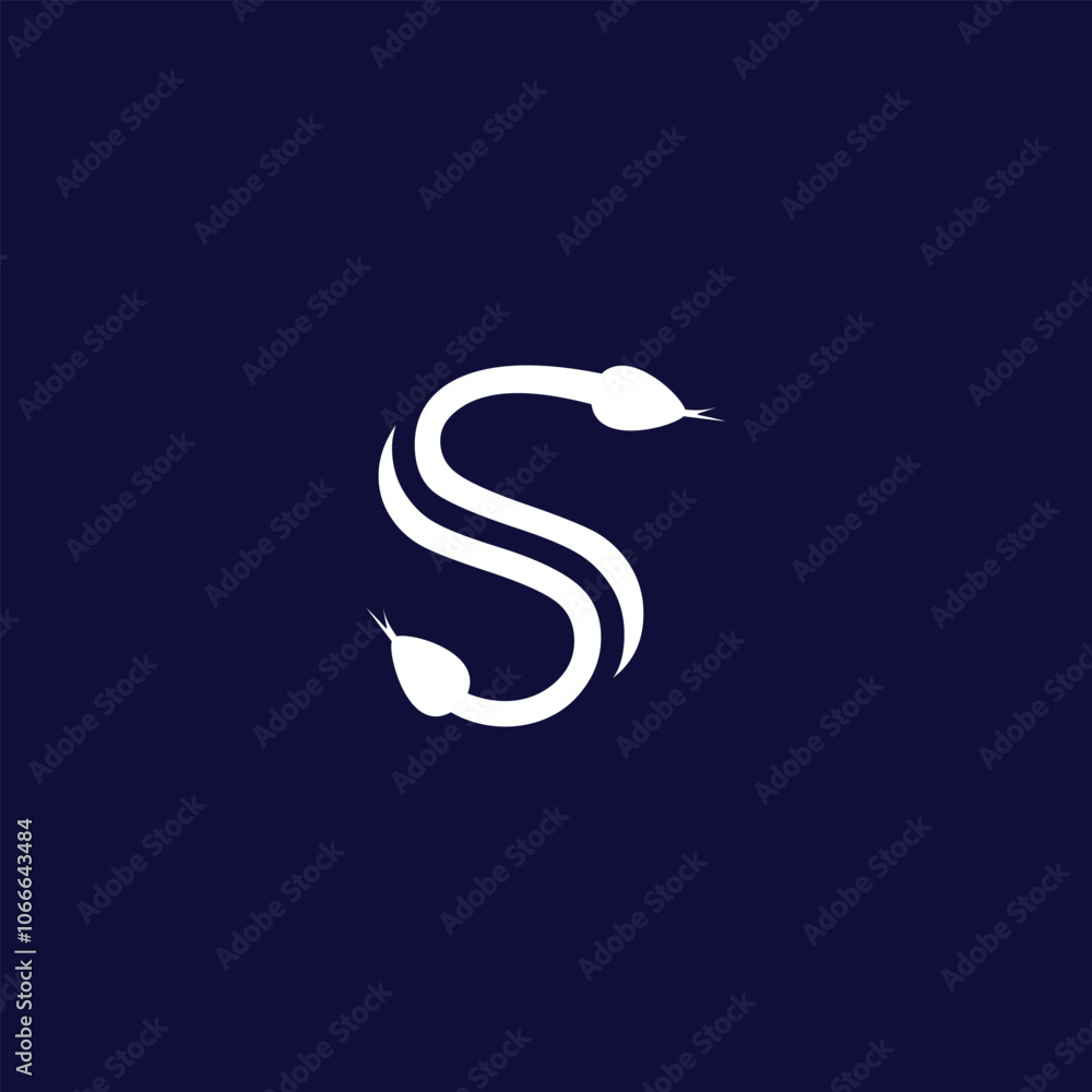 Fototapeta premium abstract flat design icon logo letter S snake shape