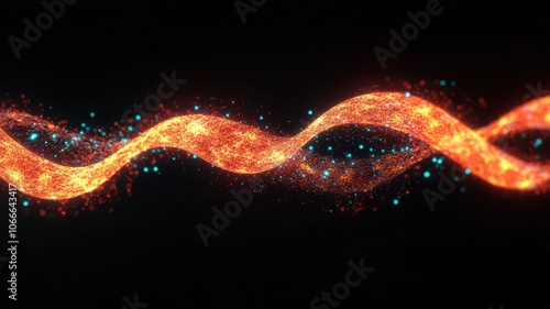 Abstract DNA Strand with Glowing Elements Illustrating Genetic Innovation and Scientific Discovery photo