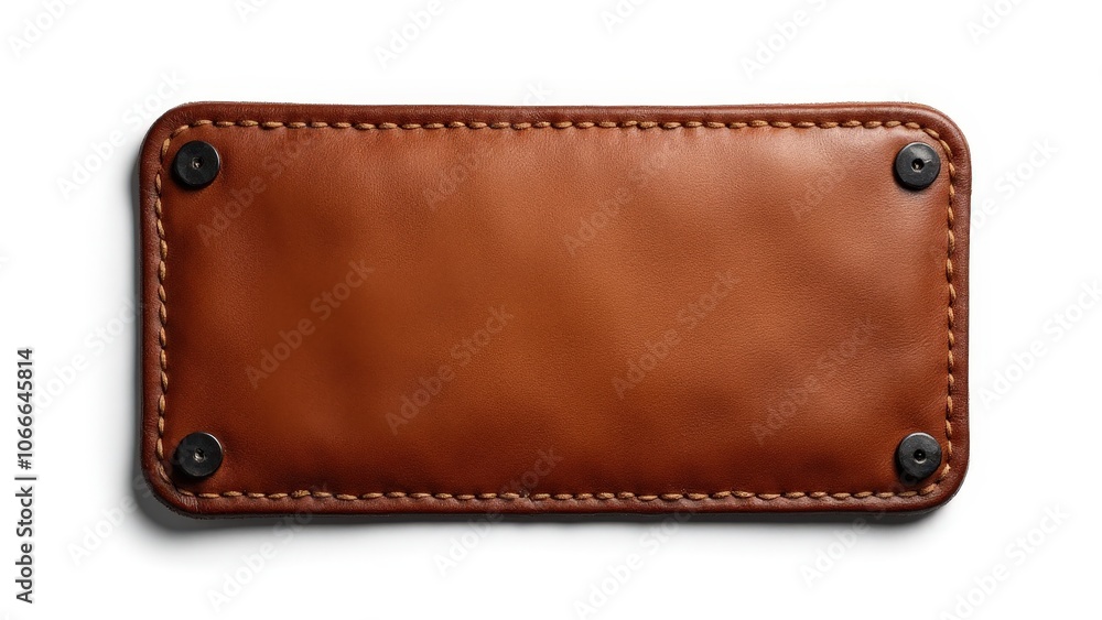 Detailed leather patch designs mockup with clean edges and authentic leather texture Detailed leather patch designs mockup with clean edges and authentic leather texture