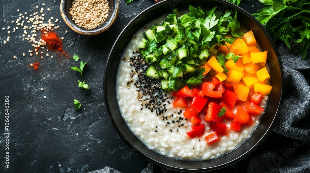 Colorful Vegetable Bowl with Fresh Ingredients Colorful Vegetable Bowl with Fresh Ingredients
