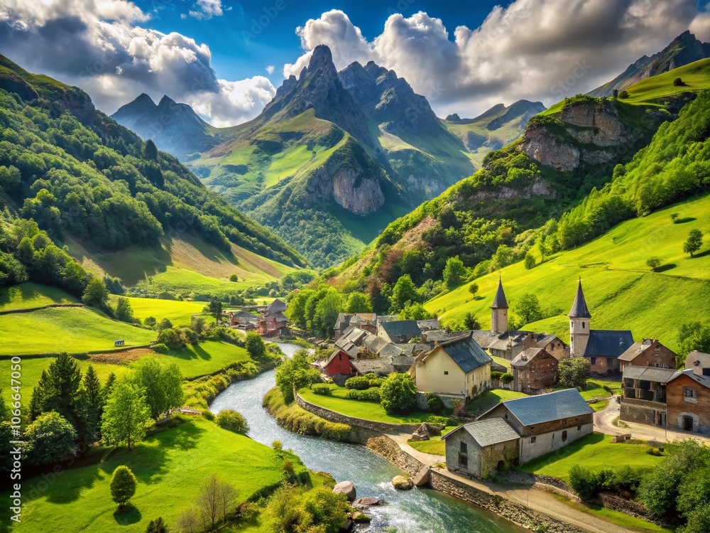 Breathtaking Couserans landscapes, Pyrenees Mountains, France. Breathtaking Couserans landscapes, Pyrenees Mountains, France.