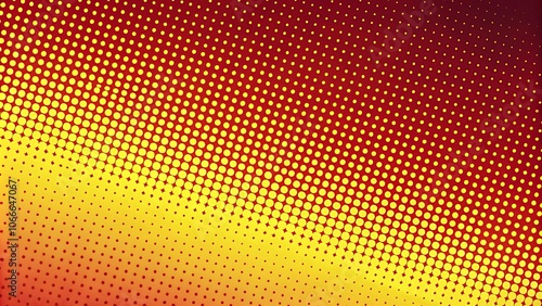 A Gradient of Yellow Circles on a Red Background with a Subtle Diagonal Pattern