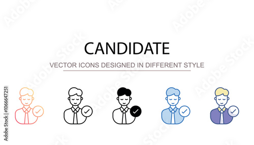 Candidate icon design with white background stock illustration