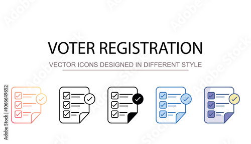 Voter Registration icon design with white background stock illustration