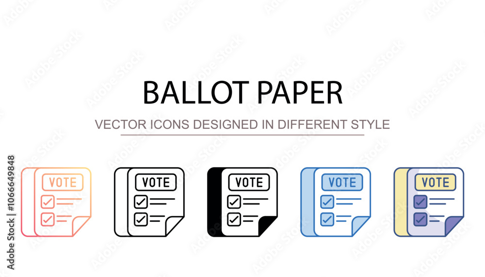Ballot Paper icon design with white background stock illustration Ballot Paper icon design with white background stock illustration