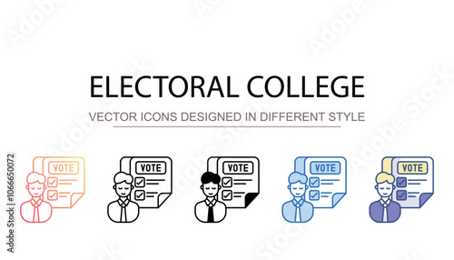 Electoral College icon design with white background stock illustration