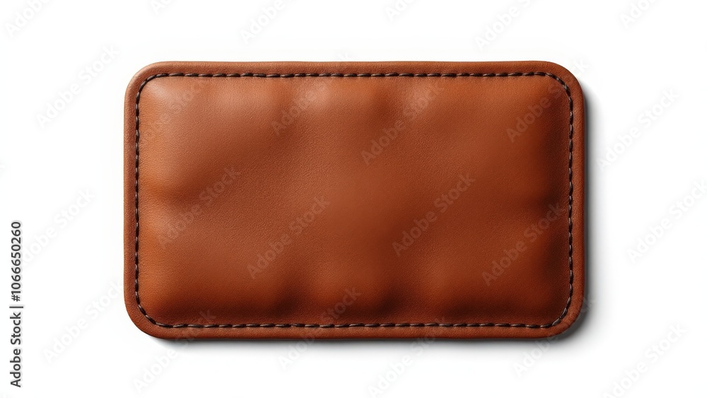 Minimalist leather patch for jacket with smooth leather and stitching detail Minimalist leather patch for jacket with smooth leather and stitching detail