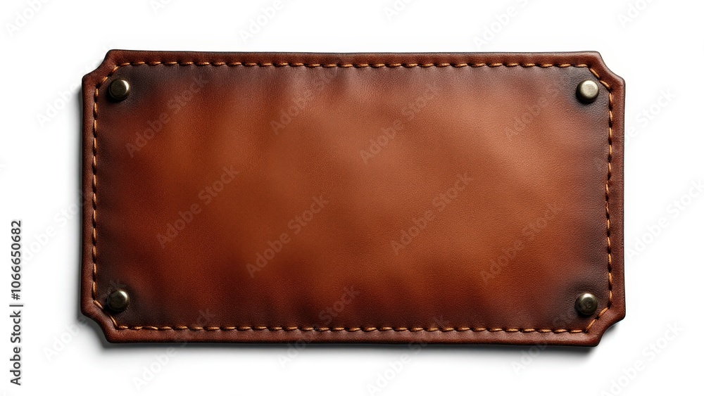 Realistic fabric patch mockup with leather texture, perfect for upscale branding Realistic fabric patch mockup with leather texture, perfect for upscale branding