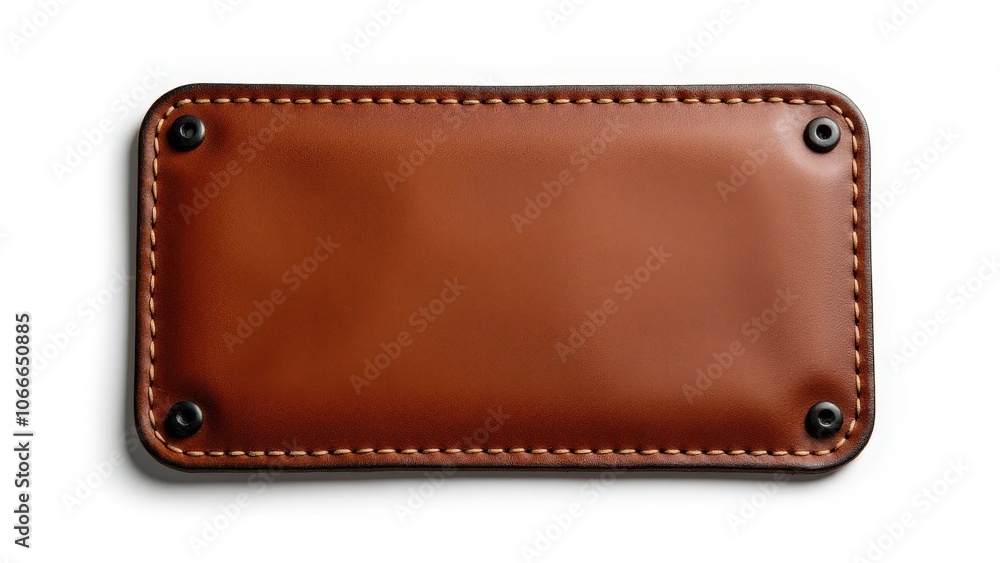 Stylish clothing patch mockup featuring detailed leather grain and smooth edges