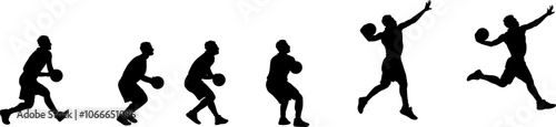 Basketball Dunk Step Silhouette Vector Illustration Graphic